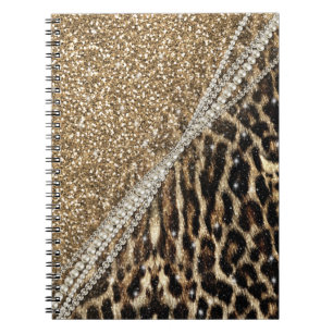 Carnet Belle Chic Girly Leopard Animal Faux Fur Imprimer