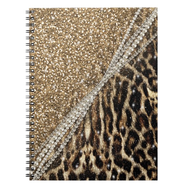 Carnet Belle Chic Girly Leopard Animal Faux Fur Imprimer (Devant)