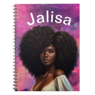Carnet Belle couverture personnalisable pour femme noire