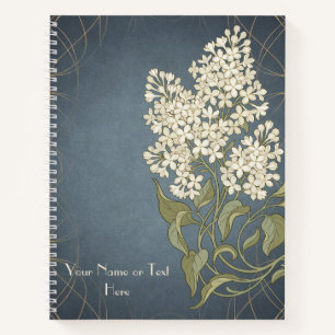 Carnet Belle Époque Botanicals : Lilas blanc Art nouveau