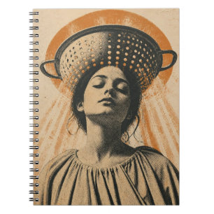 Carnet belle femme avec un chapeau passoire