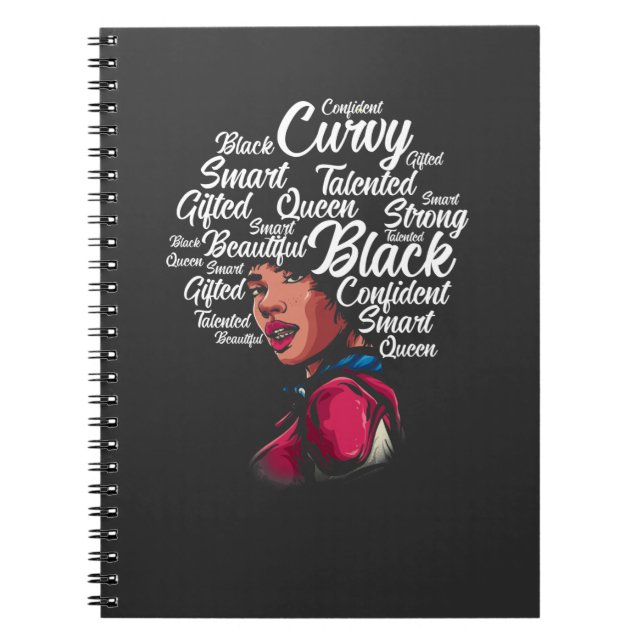 Carnet Belle femme noire Afro Hair Queen (Devant)