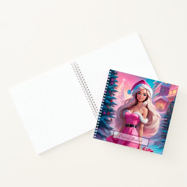 Carnet Belle fille de Noël rose 01 (Intérieur)
