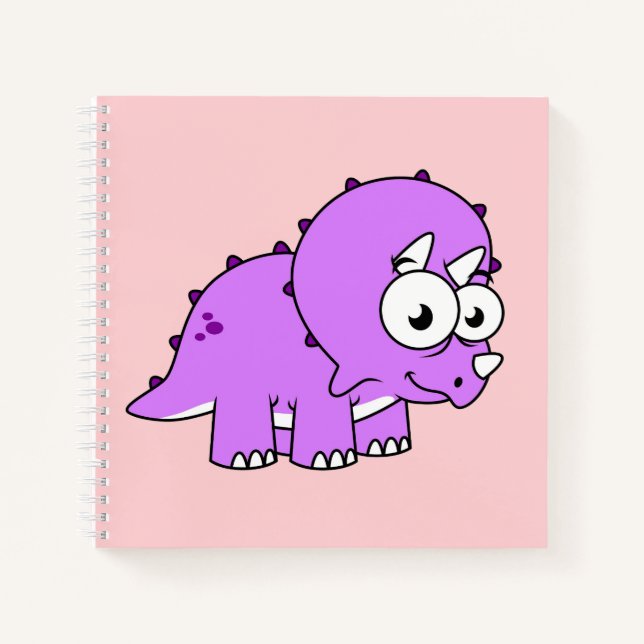 Carnet Belle Illustration D'Un Tricératops. (Devant)