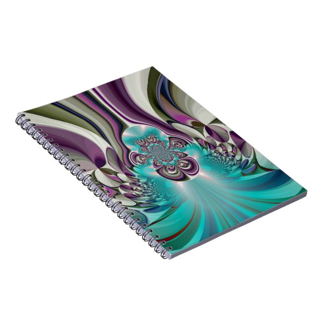 Carnet Belle impression Angélique Purple et Cyan Abstrait (Côté Droit)