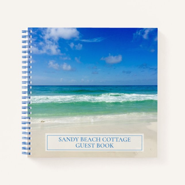 Carnet Belle Maison de plage Invité personnalisée (Devant)