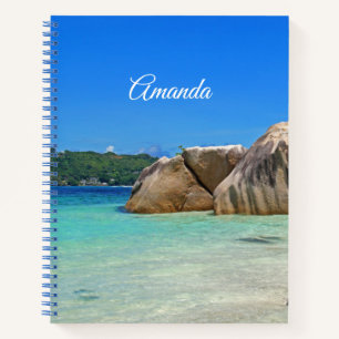 Carnet Belle mer tropicale avec une plage rocheuse
