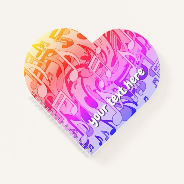 Carnet Belle musique Joyeuses couleurs vives notes musica (Devant)