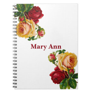 Carnet Belle Or & Roses Rouge Blanc