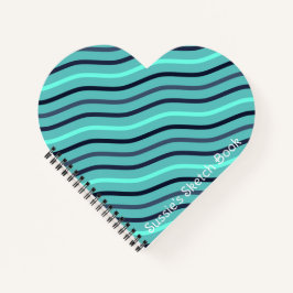 Carnet Belle rayure personnalisée bleue