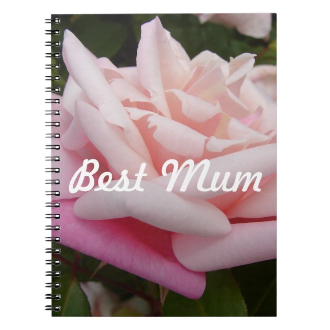 Carnet Belle rose rose rose Meilleure fleur maman design (Devant)