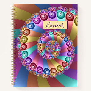 Carnet Belles couleurs arc-en-ciel Abstrait Fractal Art N