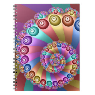 Carnet Belles couleurs arc-en-ciel Art fractal Abstrait