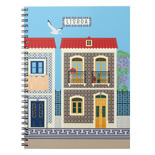Carnet Belles maisons portugaises avec tuiles ou azulejos (Devant)