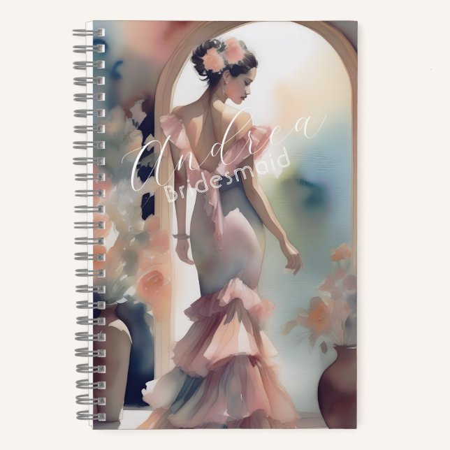 Carnet Belles notes de demoiselle d'honneur d'art à l'aqu (Recto)