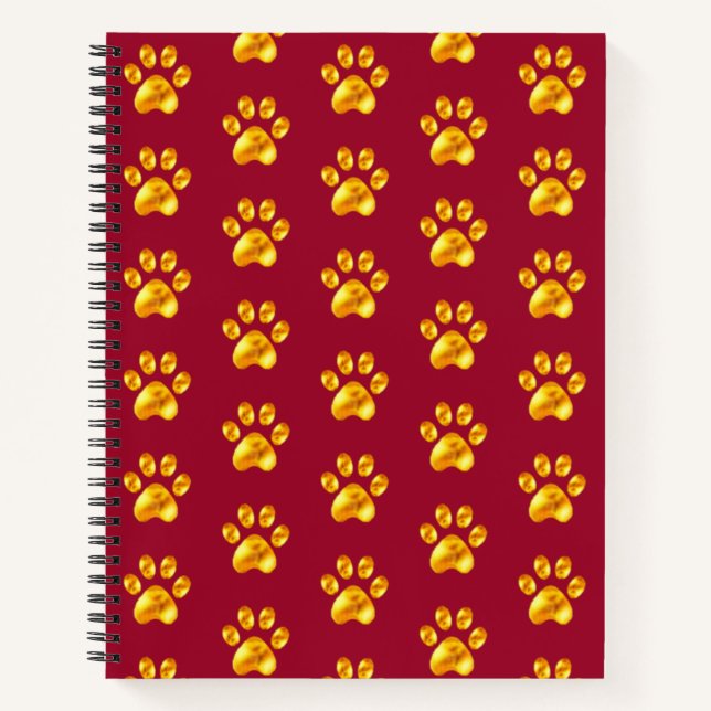 Carnet Belles pattes d'or sur Maroon (Devant)