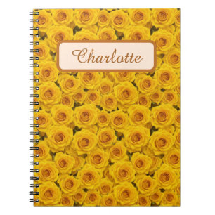 Carnet Belles Roses Jaunes Personnalisées