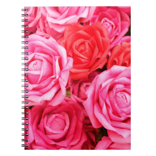 Carnet Belles roses rouges et roses (Devant)