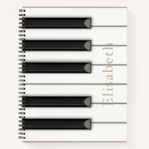 Carnet Belles touches de piano personnalisées 8,5x11