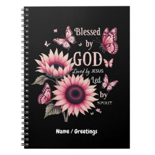Carnet Béni Par Dieu Aimé Par Jésus Foi Tournesol Rose