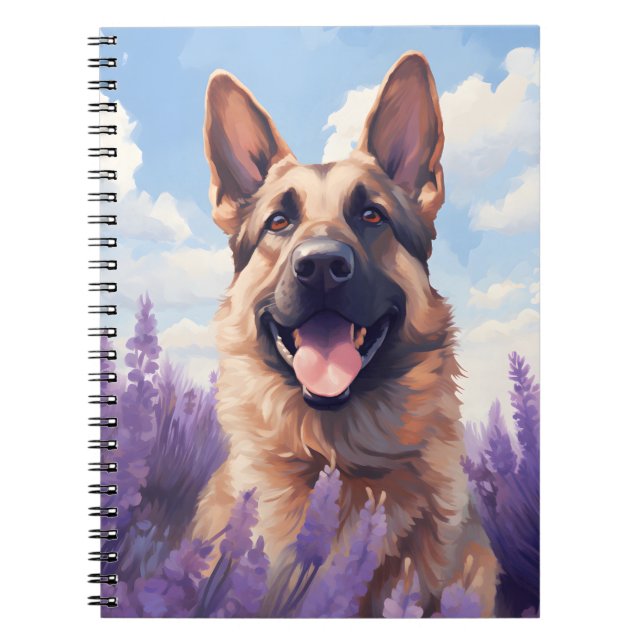Carnet Berger allemand dans le champ Lavender (Devant)