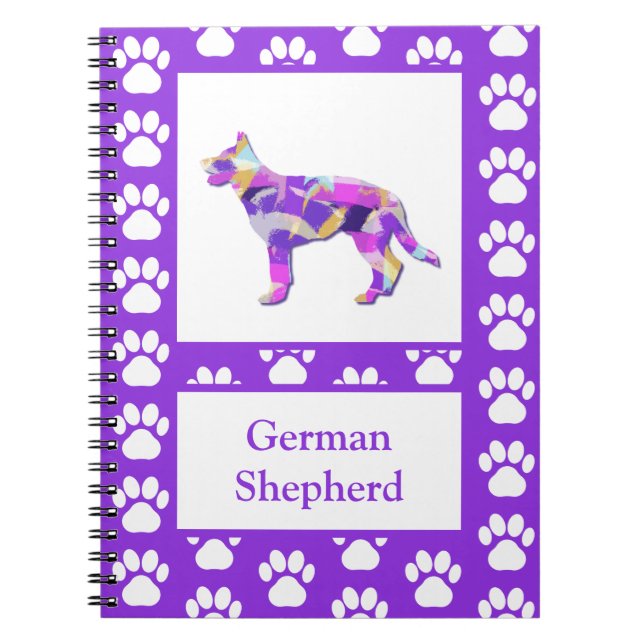 Carnet Berger Allemand Mignonne Animal de compagnie Silho (Devant)