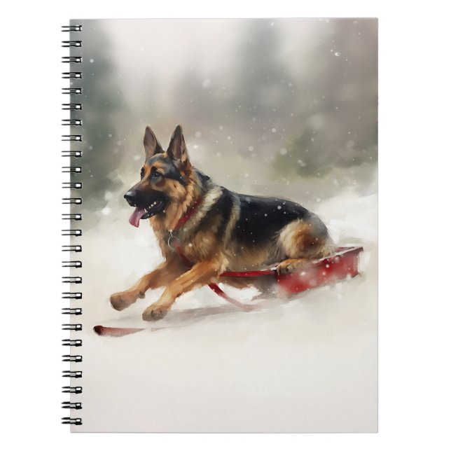 Carnet Berger allemand neige de Noël hiver (Devant)