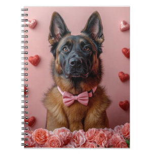 Carnet Berger belge Malinois avec des Roses - Saint-Valen