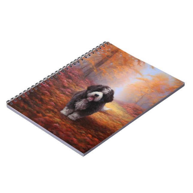 Carnet Bernedoodle en automne Leaves automne Inspire (Côté gauche)