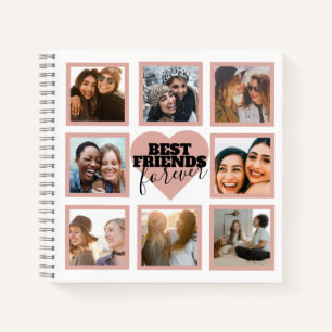 Carnet BEST AMIS Photo Collage Rose Gold Heart