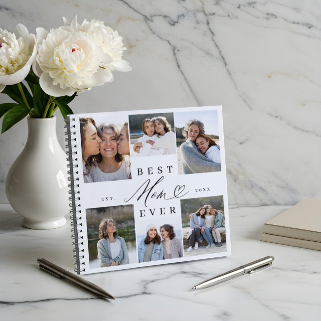 Carnet Best Mom Ever Élégant Script Heart Photo Collage (Best Mom Ever Elegant Script Heart Photo Collage Notebook)