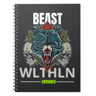 Carnet Bête Alpha _ Streetwear Loup Indompté Sans Peur