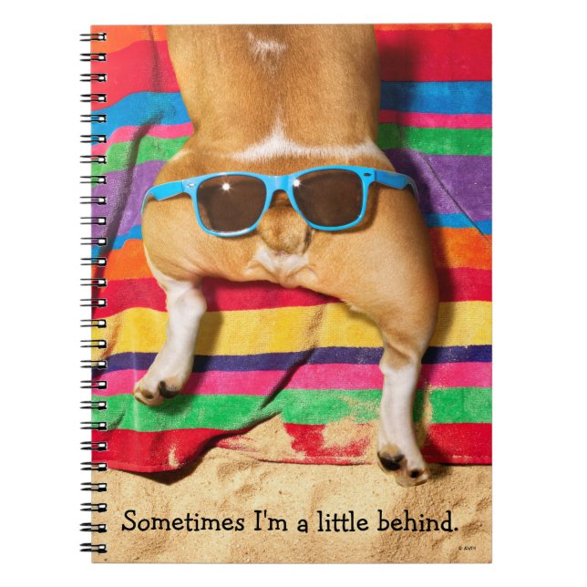Carnet Beurre de chien avec lunettes de soleil (Devant)