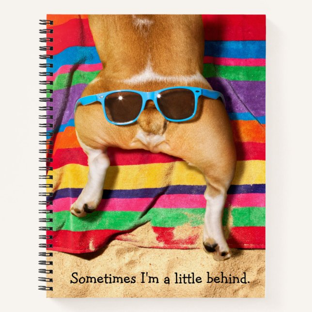 Carnet Beurre de chien avec lunettes de soleil (Devant)