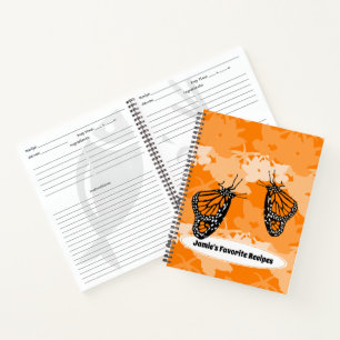 Carnet Beurre de Monarque mignon Orange nommé Favori