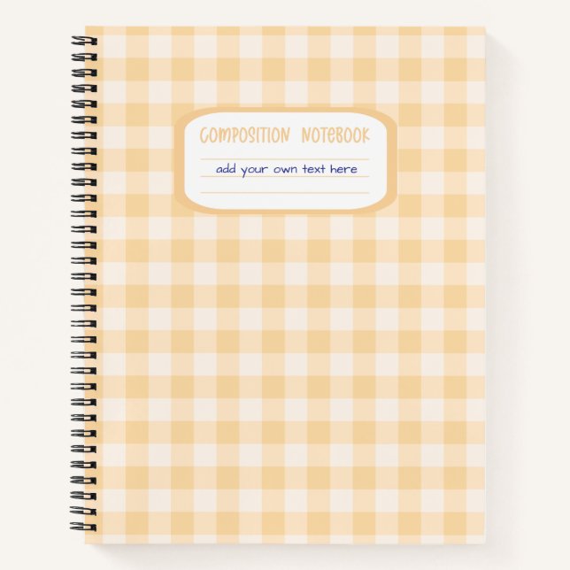 Carnet Beurre Jaune En vichy Composition Plaid (Devant)