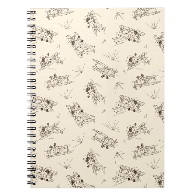 Carnet Bi-plans Art déco rugissant - motif dessiné. (Devant)