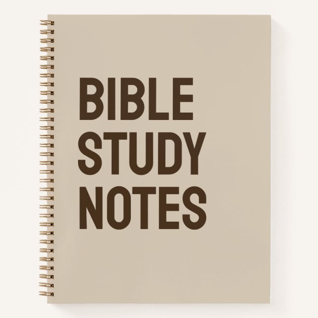 Carnet Bible Study Notes – Taupe Brown Minimalist (Devant)
