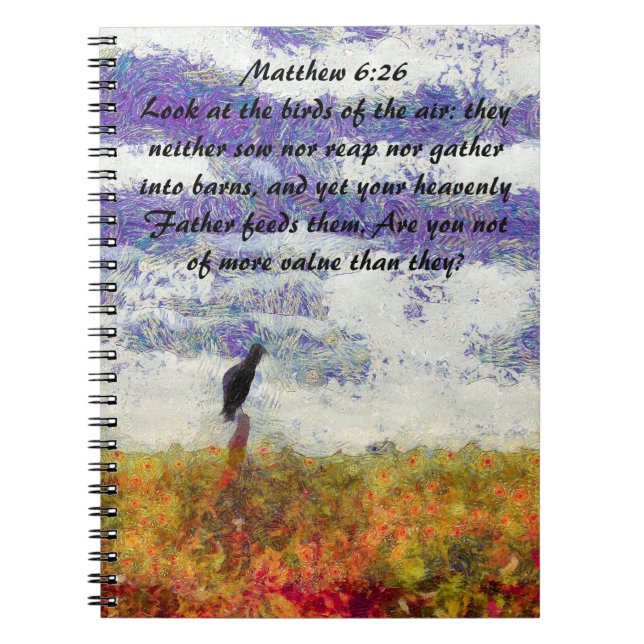 Carnet Bible Verse Matthieu 6:26 (Devant)