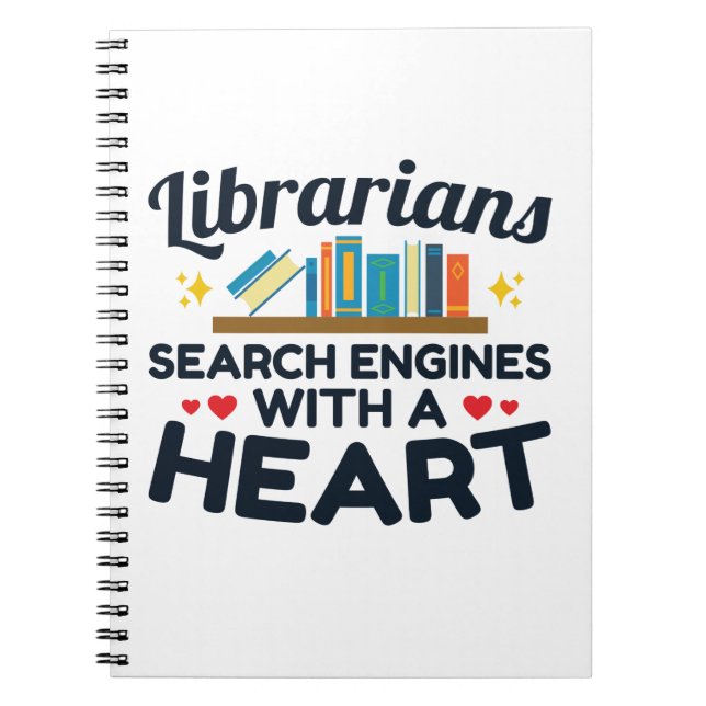 Carnet Bibliothécaires Moteurs de recherche avec un coeur (Devant)