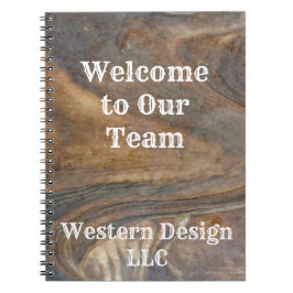 Carnet Bienvenue à notre équipe Brown Woodgrain Professio