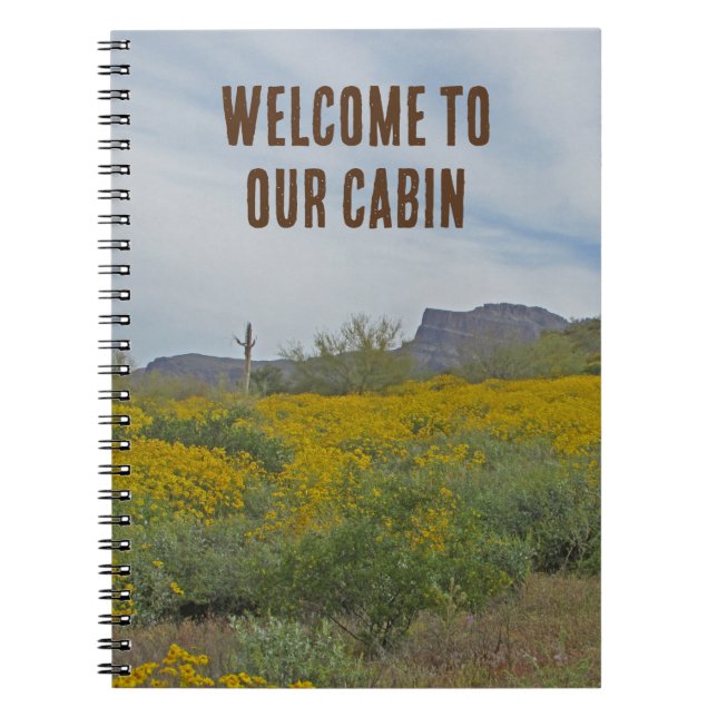 Carnet Bienvenue Cabine Rustic Southwest Flowers House In (Devant)
