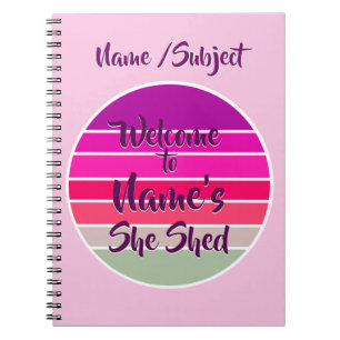 Carnet Bienvenue dans le She Shed de Name 20xx Retro Suns
