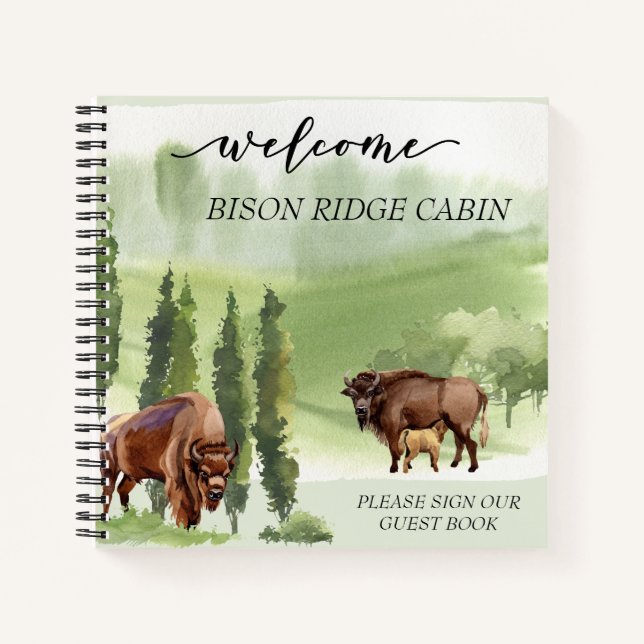 Carnet Bienvenue Watercolor Bison Cabine Home Location (Devant)