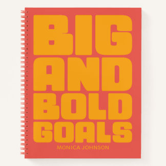 Carnet Big Bold Goals Vibrant Yellow Orange Personalized
