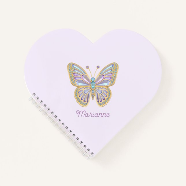 Carnet Bijoux Papillon bleu violet Or (Devant)