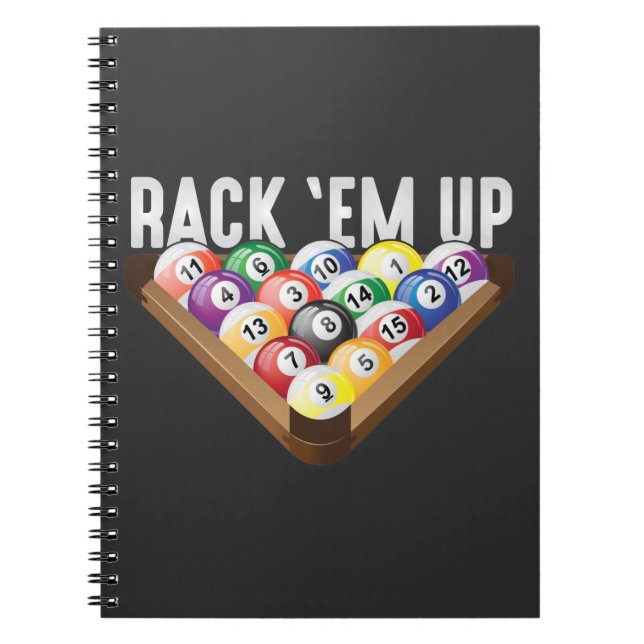 Carnet Billard Joueur Rack em Up Huit Ball Pool (Devant)