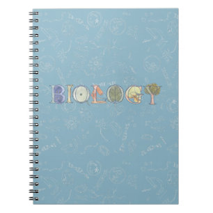 Carnet Biologie diagramme et typographie bleu