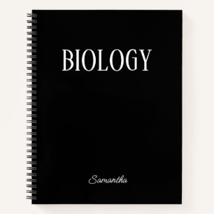 Carnet Biologie Noir Sujet personnalisé