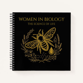 Carnet Biology Bee & Golden DNA Square Notebook